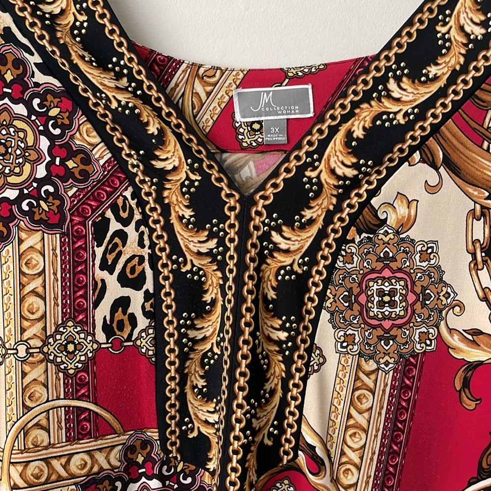 Jm Collection Tunic Top Stretch Plus Size 3x - image 2